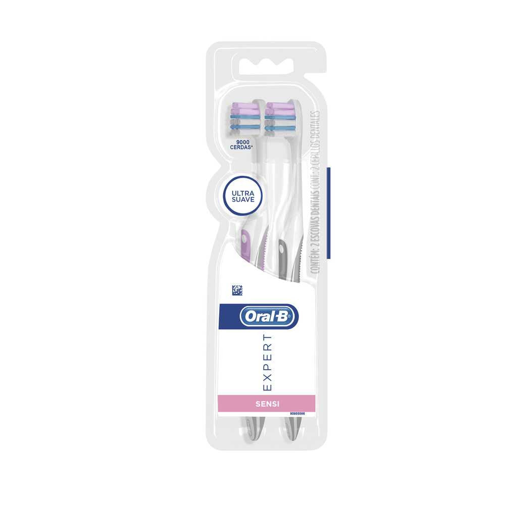 2 Pack of Oral B Expert Ultra Soft Toothbrushes with 9000 Bristles and Change Indicator Tips for Expert Protection Every Day