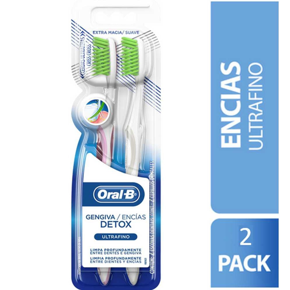 Oral B Gums Detox Extra Soft Toothbrushes (2 Units Ea.)